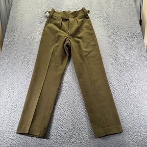 Vintage 70s US Army Dress Trousers Pants Mens 28x32 Brown Wool Straight Vietnam